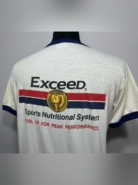 Vintage 80s Georgia Tech Sports Medicine Exceed 2-Sided Ringer T Shirt XL USA!